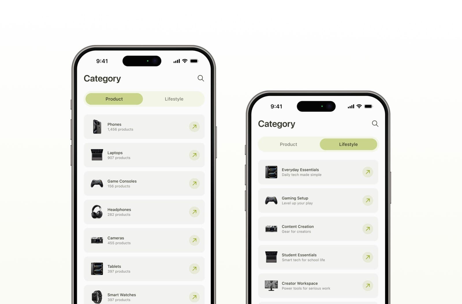 Pruvve category browsing with product-based and lifestyle-based entry points