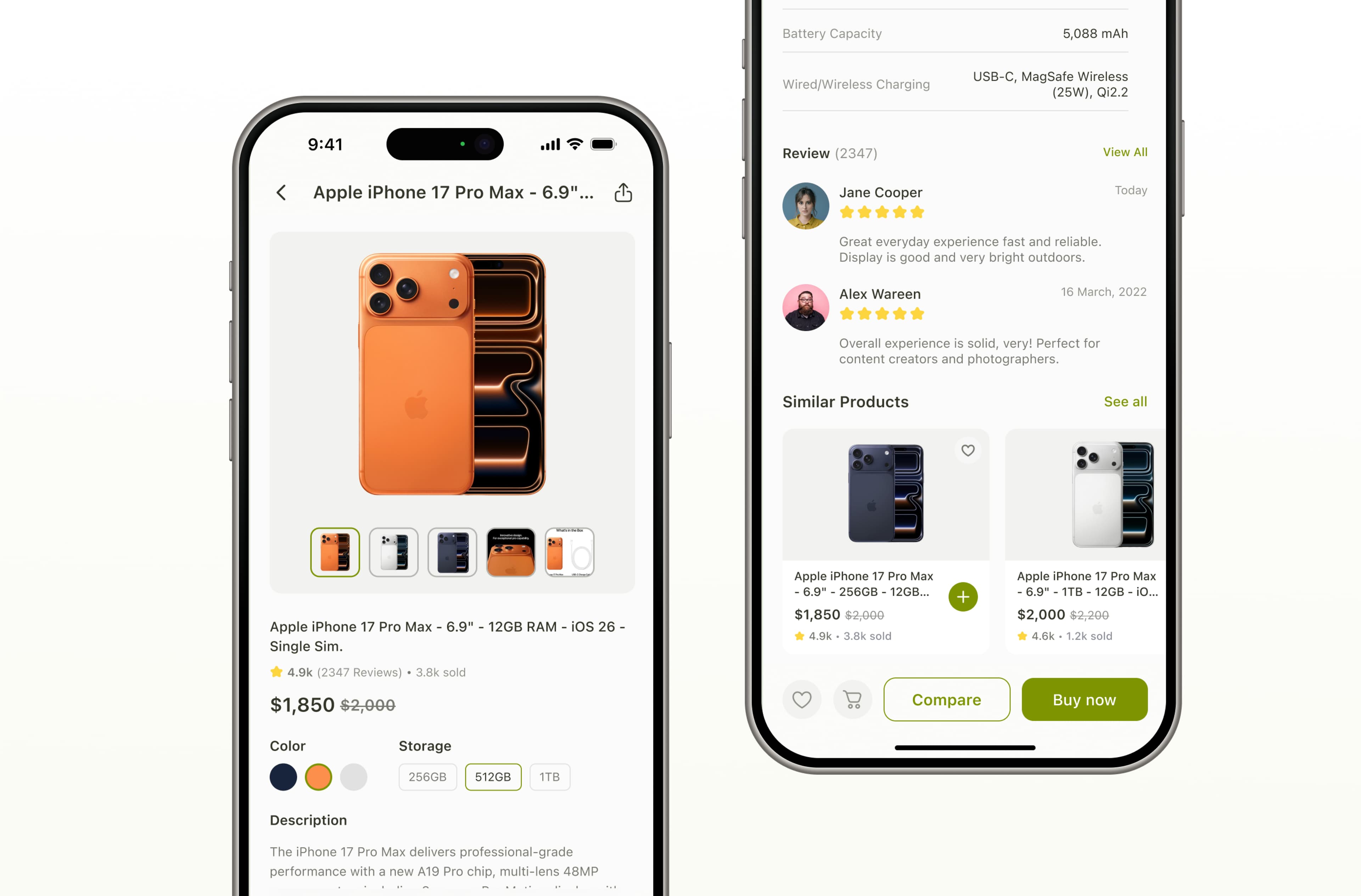 Pruvve product page with specs, pricing, and side-by-side compare button